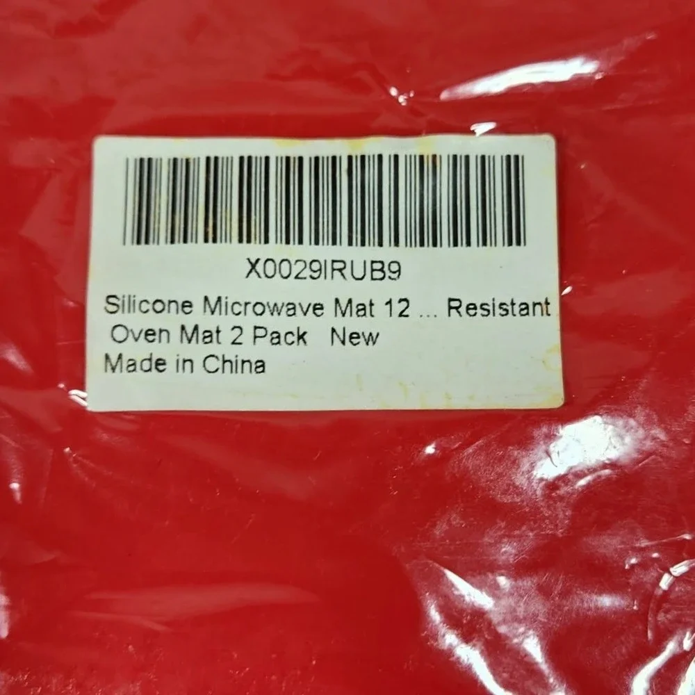 KongNai Silicone Microwave‎ Mat Red Heat Resistant Oven Mat 2 Pack 12 Inch